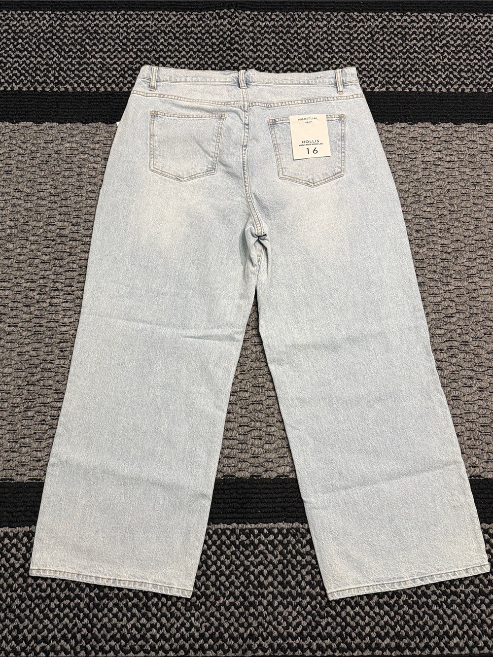 Habitual Hollis High Rise Wide Leg Jeans Sz 16 Light Wash Casual Classic NWT - Picture 2 of 7